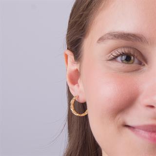 14 Ayar Altın Örgü Halka Küpe