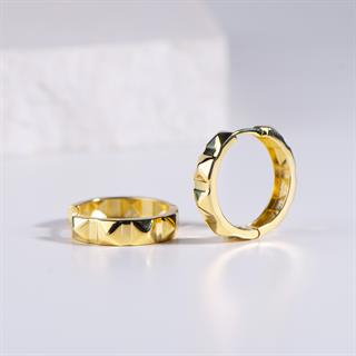 14 Ayar Altın Piramit Halka Küpe