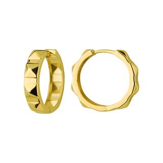 14 Ayar Altın Piramit Halka Küpe