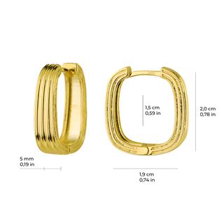 14 Ayar Altın Kare Halka Küpe