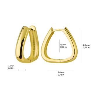 14 Ayar Altın Parlak Halka Küpe