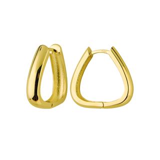 14 Ayar Altın Parlak Halka Küpe