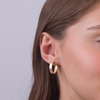 14 Ayar Altın Dilim Halka Küpe