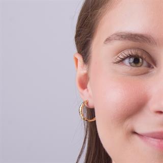 14 Ayar Altın Halka Küpe