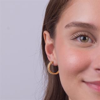 14 Ayar Altın Halka Küpe