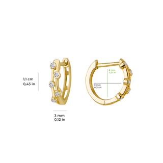 14 Ayar Altın Minik Taşlı Halka Küpe