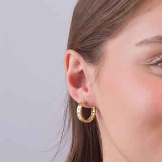 14 Ayar Altın Örgü Halka Küpe