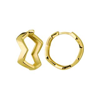 14 Ayar Altın Zigzak Halka Küpe