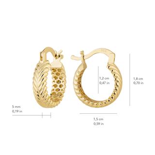 14 Ayar İtalyan Başak Halka Küpe