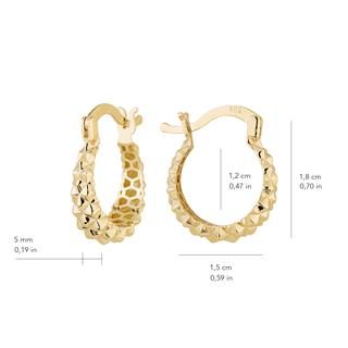 14 Ayar İtalyan Tırtıklı Halka Küpe