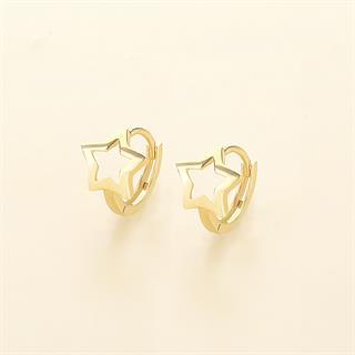 14 Ayar Minik Yıldız Halka Altın Küpe