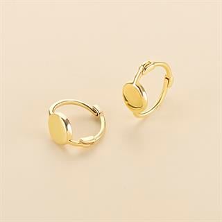 14 Ayar Modern Minik Yuvarlak Halka Altın Küpe