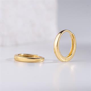 14 Ayar Sade Halka Altın Küpe