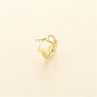 14 Ayar Tek Yıldız Halka Altın Küpe