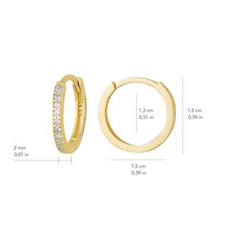 14 Ayar Tek Sıra Taşlı Halka Küpe