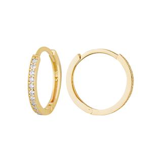 14 Ayar Tek Sıra Taşlı Halka Küpe