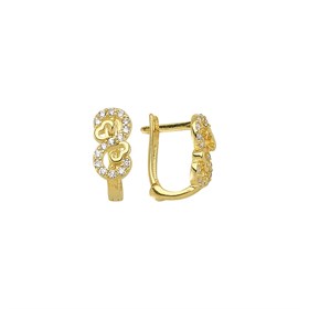 14 Ayar Kalpli Taşlı Sonsuzluk Altın Küpe