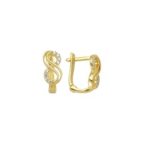 14 Ayar J Model Taşlı Altın Küpe