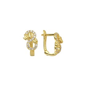 14 Ayar Sonsuzluk Taşlı Kelebek  Altın Küpe