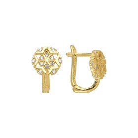 14 Ayar J Model Taşlı Altın Yıldız Küpe