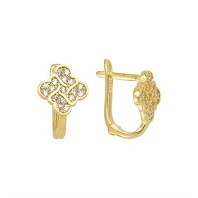 14 Ayar J Model Taşlı Altın Küpe