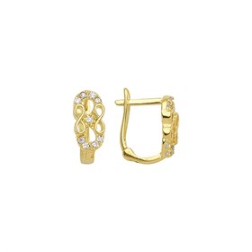 14 Ayar J Model Taşlı Altın Küpe