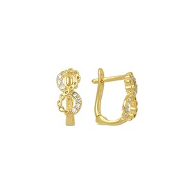 14 Ayar Sonsuzluk Taşlı Altın Küpe