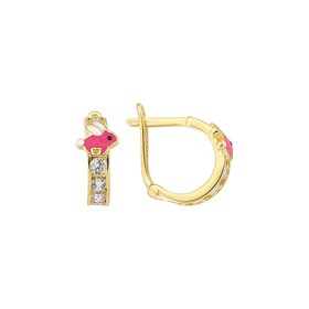 14 Ayar Altın Tavşan Halka Çocuk Küpe