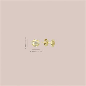 14 Ayar Kare Taşlı Altın Küpe