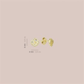 14 Ayar Kare Taşlı Altın Küpe