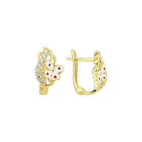 14 Ayar Taşlı Kelebek Altın Çocuk Küpe