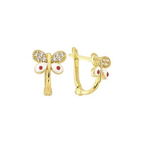 14 Ayar Taşlı Yusufçuk Altın Çocuk Küpe