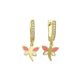 14 Ayar Taşlı Altın Yusufçuk Çocuk Küpe