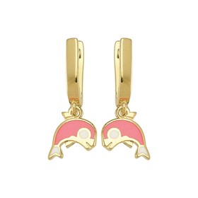 14 Ayar Altın Yunus Çocuk Küpe