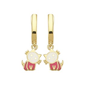 14 Ayar Altın Kedicik Çocuk Küpe