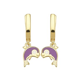 14 Ayar Sallantılı Balık Altın Çocuk Küpe