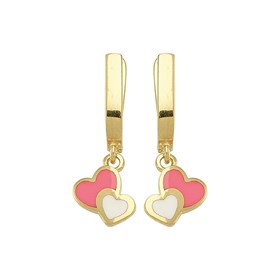 14 Ayar Sallantılı Kalp Altın Çocuk Küpe