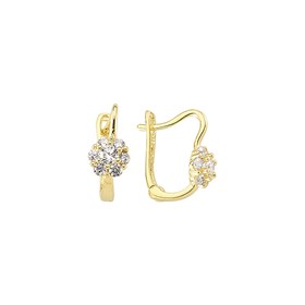 14 Ayar Soru Model Taşlı Altın Küpe