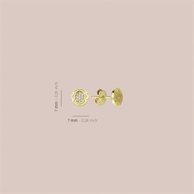 14 Ayar Taşlı Altın Küpe