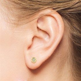 14 Ayar Taşlı Altın Küpe