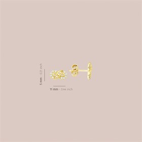 14 Ayar Taşlı Altın Sonsuzluk Küpe