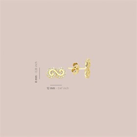 14 Ayar Taşlı Altın Sonsuzluk Küpe