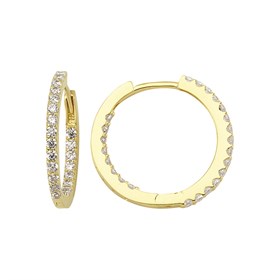 14 Ayar Taşlı Zarif Halka Altın Küpe