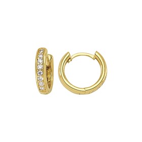 14 Ayar Taşlı Klasik Halka Altın Küpe