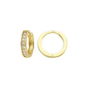 14 Ayar Taşlı Halka Altın Küpe