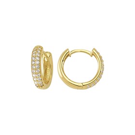 14 Ayar Taşlı Halka Altın Küpe