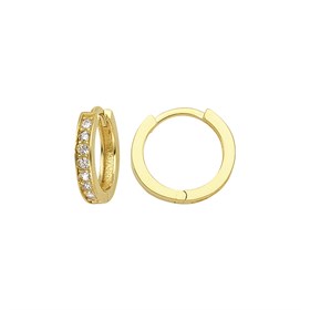 14 Ayar Taşlı Klasik Halka Altın Küpe