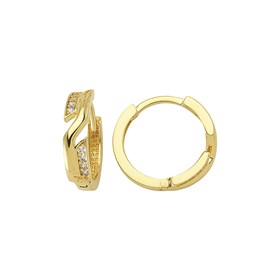 14 Ayar Taşlı Halka Altın Küpe