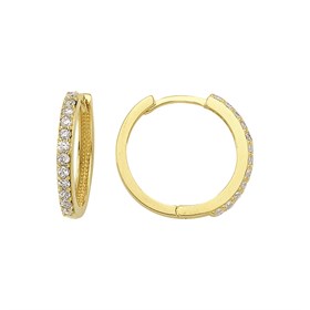 14 Ayar Taşlı Halka Altın Küpe