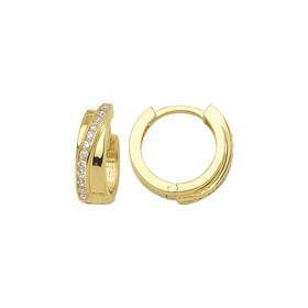 14 Ayar Taşlı Halka Altın Küpe